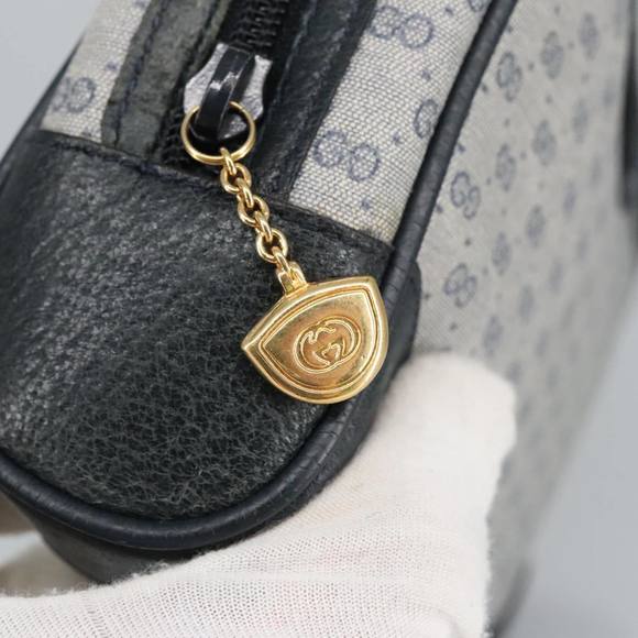 GUCCI Micro GG Supreme Clutch Bag PVC Navy Gold 014 89 0094 Auth 99300 - Picture 9 of 16